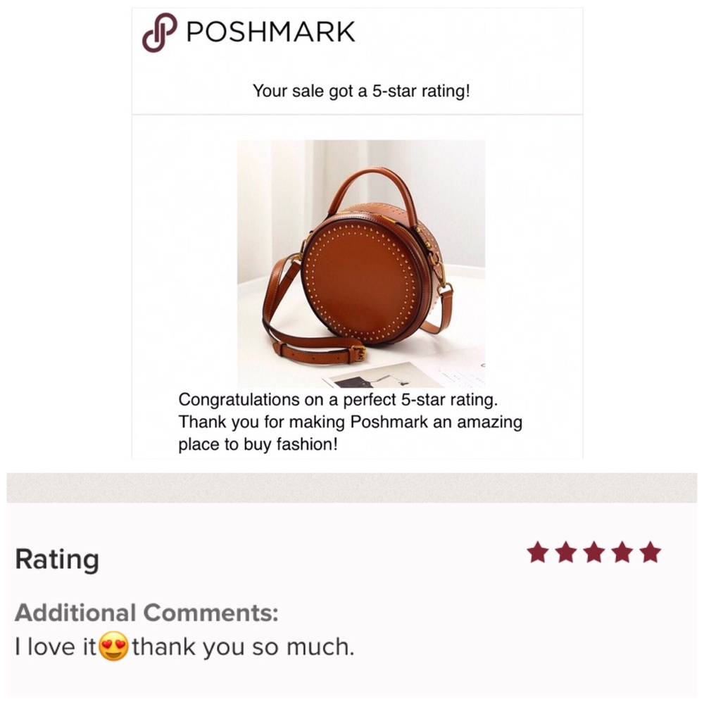 Small Round Luxury Leather Crossbody Bag - Picture 8 of 8